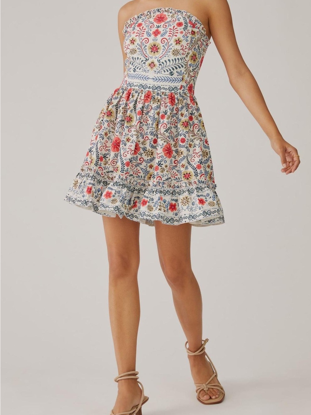 Forever that Girl Ruffle Tube Mini Dress Anthropologie Size XS NWT